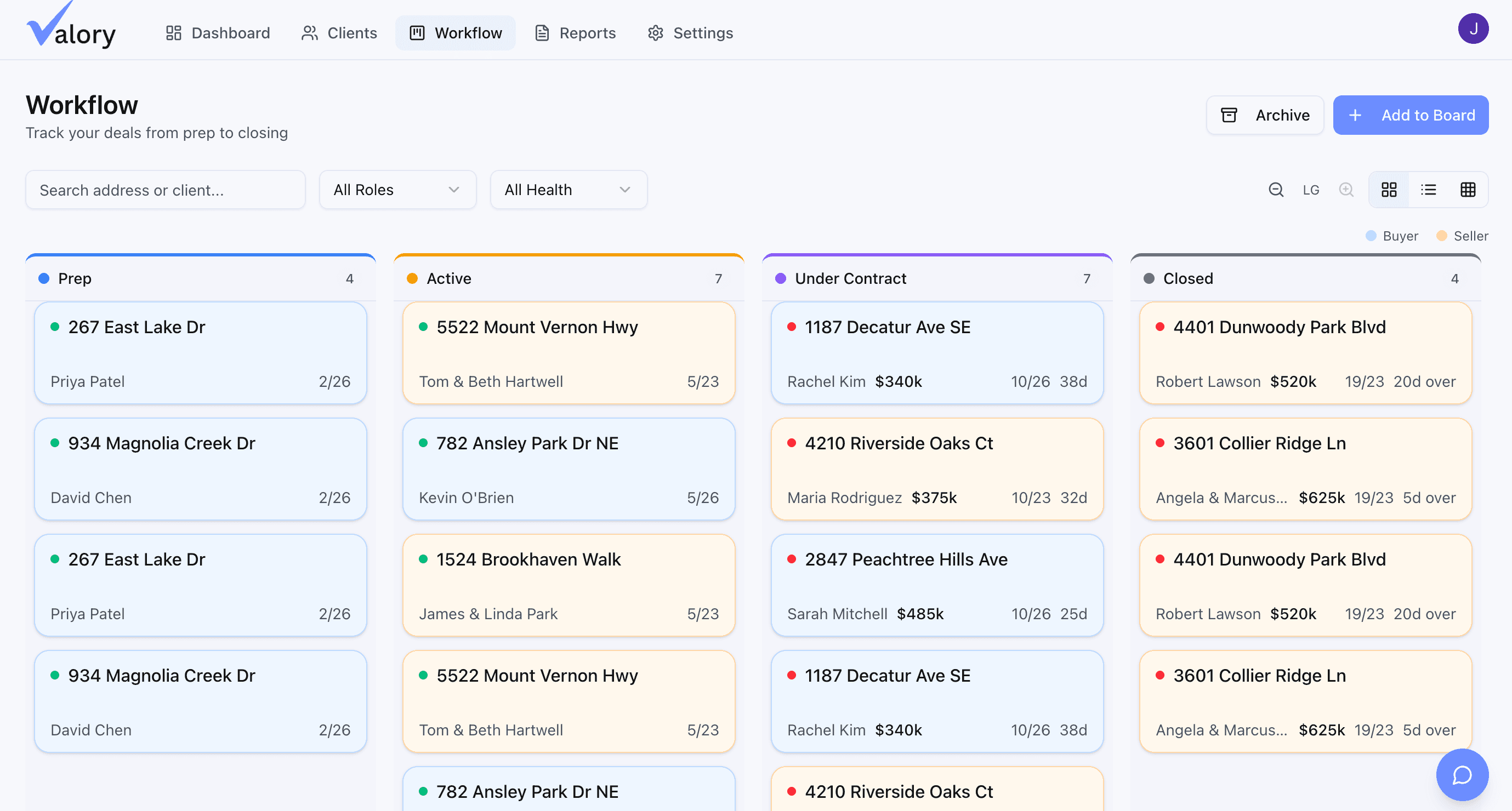 Valory workflow board